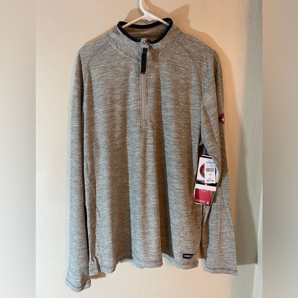 Canada Weather Gear (CWG) mens 1/4 zip long sleeve pullover- size L (large)- NWT